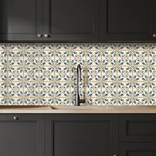 Patroon - Klassiek - Kleurrijk keuken achterwand 2 middel 871 -sfeer1