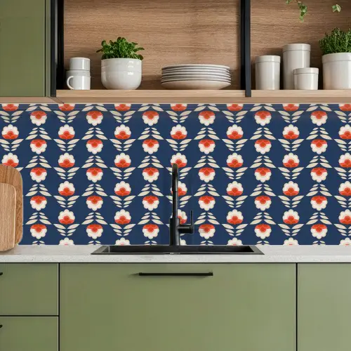 Patronen - Abstract - Bloemen keuken achterwand 2 middel 871 -sfeer3