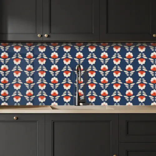 Patronen - Abstract - Bloemen keuken achterwand 2 middel 871 -sfeer1