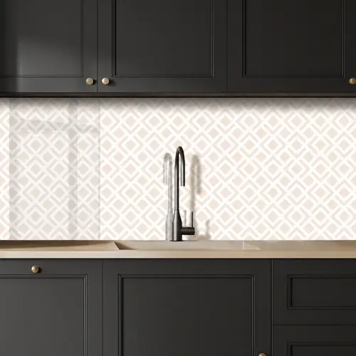 Patronen - Abstract - Beige - Geometrie keuken achterwand 2 middel 871 -sfeer1