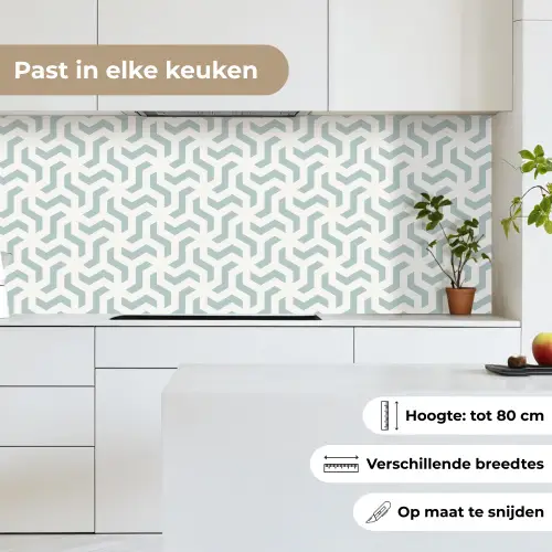 Patronen - Abstract - Groen - Geometrie keuken achterwand 2 middel 871 -sfeer4_NL