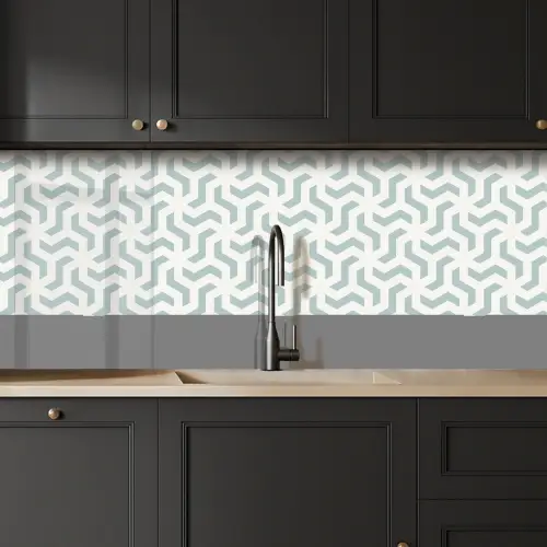 Patronen - Abstract - Groen - Geometrie keuken achterwand 2 middel 871 -sfeer1