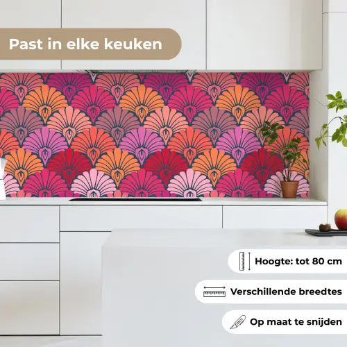 Patronen - Art Deco - Roze - Bloemen keuken achterwand 2 middel 871 -sfeer4_NL