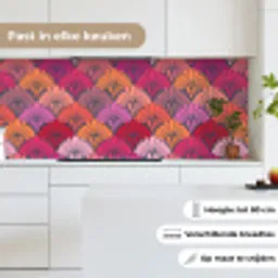 Patronen - Art Deco - Roze - Bloemen keuken achterwand 2 middel 871 -sfeer4_NL