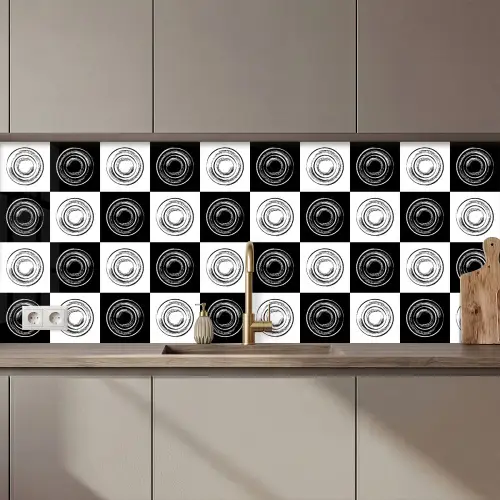 Patronen - Schaakbord - Zwart Wit keuken achterwand 2 middel 871 zz_3dshopping