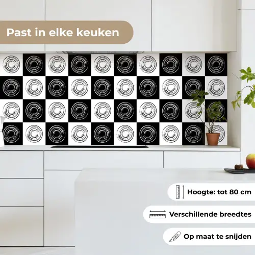 Patronen - Schaakbord - Zwart Wit keuken achterwand 2 middel 871 -sfeer4_NL