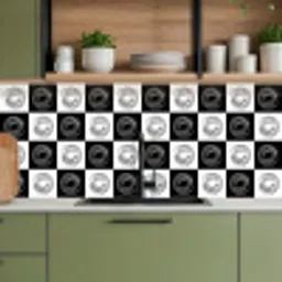 Patronen - Schaakbord - Zwart Wit keuken achterwand 2 middel 871 -sfeer3