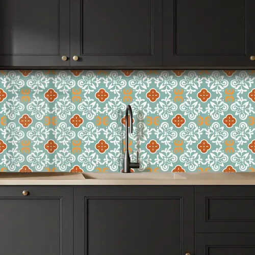 Patronen - Bloemen - Abstract keuken achterwand 2 middel 871 -sfeer1