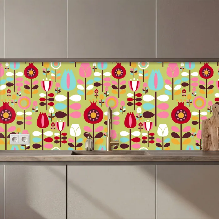 Patronen - Bloemen - Kleuren keuken achterwand 2 middel 871 zz_3dshopping