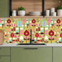 Patronen - Bloemen - Kleuren keuken achterwand 2 middel 871 -sfeer3