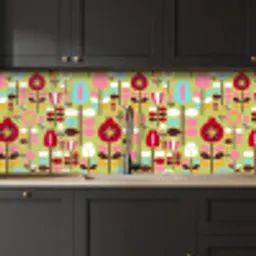 Patronen - Bloemen - Kleuren keuken achterwand 2 middel 871 -sfeer1