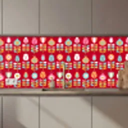 Patronen - Bloemen - Retro - Rood keuken achterwand 2 middel 871 zz_3dshopping