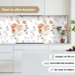 Patronen - Bloemen - Roos - Wit keuken achterwand 2 middel 871 -sfeer4_NL