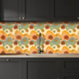 Patronen - Bloemen - Vintage keuken achterwand 2 middel 871 -sfeer1