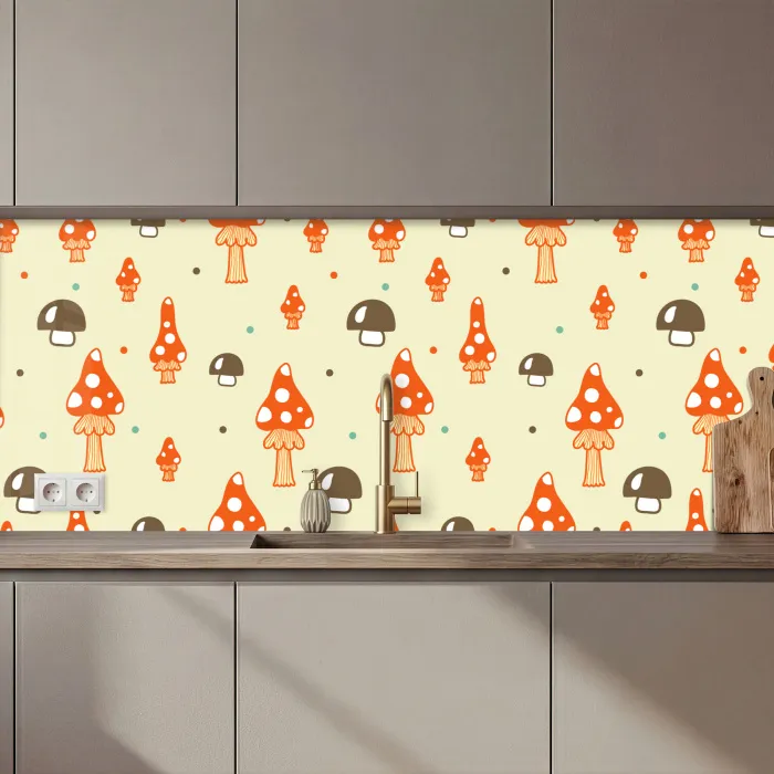 Patronen - Paddestoel - Oranje keuken achterwand 2 middel 871 zz_3dshopping