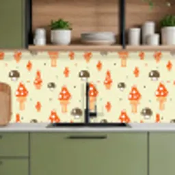 Patronen - Paddestoel - Oranje keuken achterwand 2 middel 871 -sfeer3