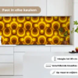 Patronen - Retro - Bruin - Geel keuken achterwand 2 middel 871 -sfeer4_NL