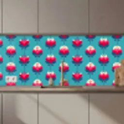 Patronen - Retro - Bloemen - Lelie keuken achterwand 2 middel 871 zz_3dshopping
