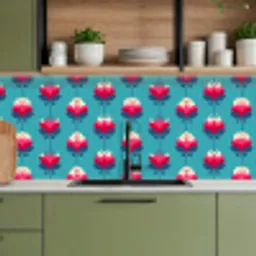 Patronen - Retro - Bloemen - Lelie keuken achterwand 2 middel 871 -sfeer3