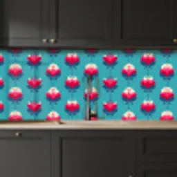 Patronen - Retro - Bloemen - Lelie keuken achterwand 2 middel 871 -sfeer1