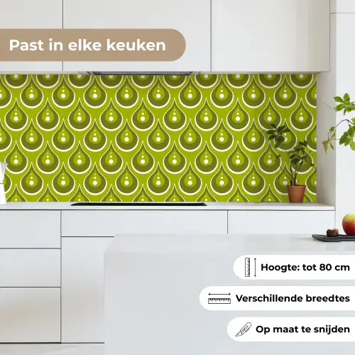 Patronen - Retro - Regen - Druppel - Groen keuken achterwand 2 middel 871 -sfeer4_NL