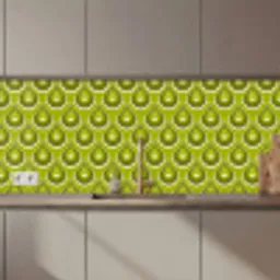 Patronen - Retro - Regen - Druppel - Groen keuken achterwand 2 middel 871 zz_3dshopping
