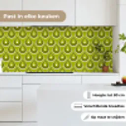 Patronen - Retro - Regen - Druppel - Groen keuken achterwand 2 middel 871 -sfeer4_NL