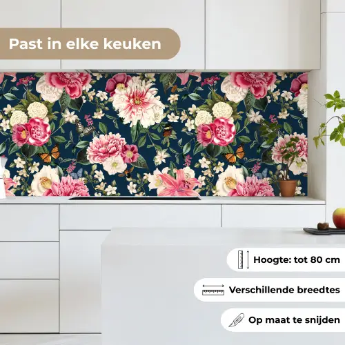 Patronen - Roos - Bladeren keuken achterwand 2 middel 871 -sfeer4_NL