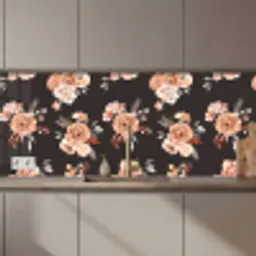 Patronen - Rozen - Zwart keuken achterwand 2 middel 871 zz_3dshopping
