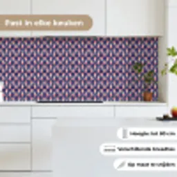 Patronen - Vintage - Blauw - Rood keuken achterwand 2 middel 871 -sfeer4_NL
