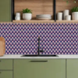 Patronen - Vintage - Blauw - Rood keuken achterwand 2 middel 871 -sfeer3