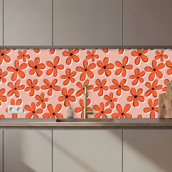 Patronen - Vintage - Bloem keuken achterwand 2 middel 871 zz_3dshopping