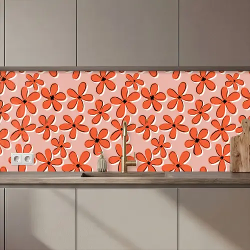 Patronen - Vintage - Bloem keuken achterwand 2 middel 871 zz_3dshopping