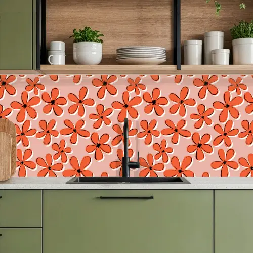 Patronen - Vintage - Bloem keuken achterwand 2 middel 871 -sfeer3