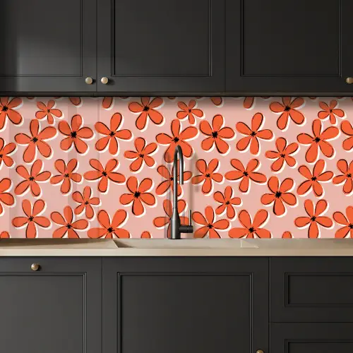 Patronen - Vintage - Bloem keuken achterwand 2 middel 871 -sfeer1