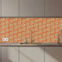 Patronen - Vintage - Bloem - Oranje keuken achterwand 2 middel 871 zz_3dshopping