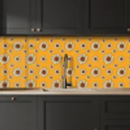 Patronen - Vintage - Bloemen - Geel keuken achterwand 2 middel 871 -sfeer1