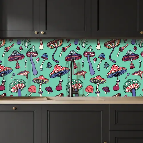 Patronen - Vintage - Paddenstoelen - Natuur keuken achterwand 2 middel 871 -sfeer1