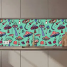Patronen - Vintage - Paddenstoelen - Natuur keuken achterwand 2 middel 871 zz_3dshopping