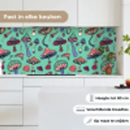 Patronen - Vintage - Paddenstoelen - Natuur keuken achterwand 2 middel 871 -sfeer4_NL