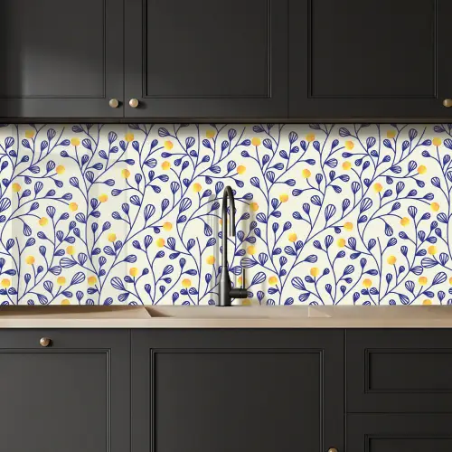 Patronen - Geel - Minimalistisch keuken achterwand 2 middel 871 -sfeer1