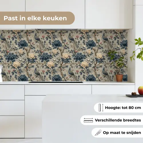 Pauw - Bloemen - Blauw keuken achterwand 2 middel 871 -sfeer4_NL