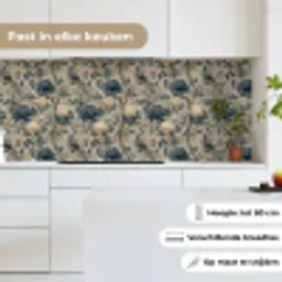Pauw - Bloemen - Blauw keuken achterwand 2 middel 871 -sfeer4_NL