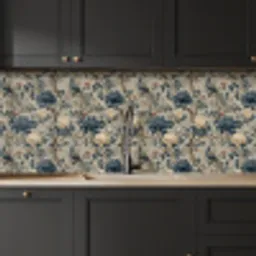 Pauw - Bloemen - Blauw keuken achterwand 2 middel 871 -sfeer1