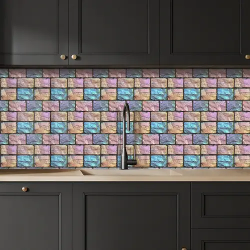 Parelmoerig - Bakstenen - Muur keuken achterwand 2 middel 871 -sfeer1