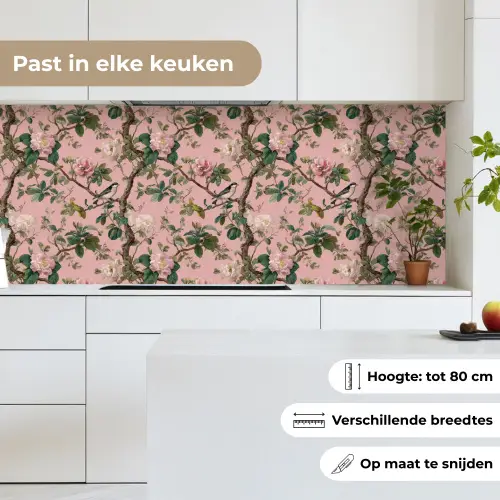 Pioenrozen - Botanisch - Vogel keuken achterwand 2 middel 871 -sfeer4_NL