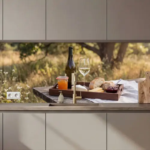Picknick - Wijn - Kaasplankje keuken achterwand 2 middel zz_3dshopping