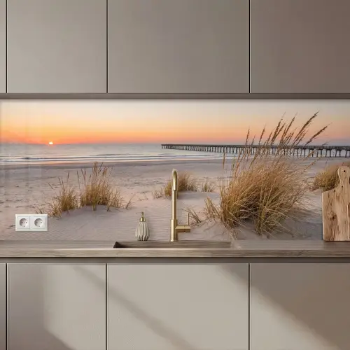 Pier - Zonsondergang - Strand keuken achterwand 2 middel zz_3dshopping