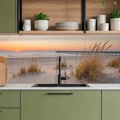 Pier - Zonsondergang - Strand keuken achterwand 2 middel -sfeer3