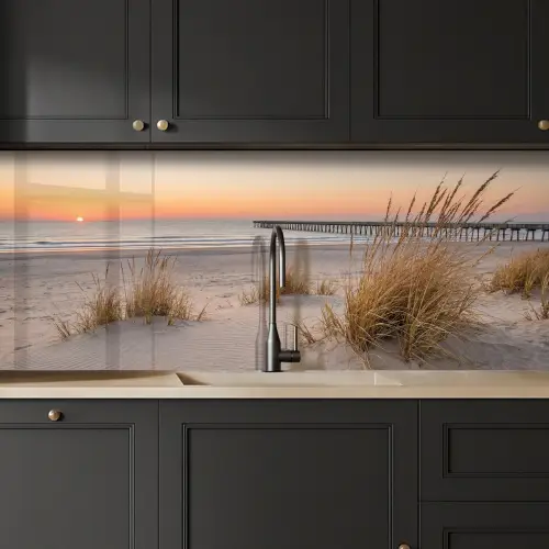 Pier - Zonsondergang - Strand keuken achterwand 2 middel -sfeer1